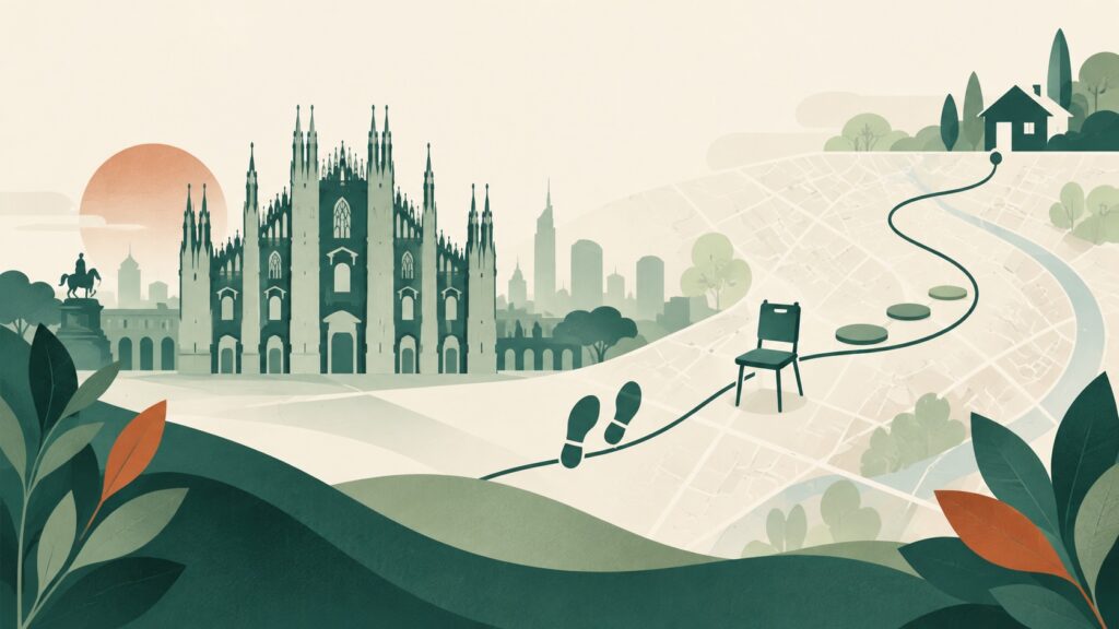 Grafica del territorio di Milano collegato alla fisioterapia per il Parkinson a domicilio