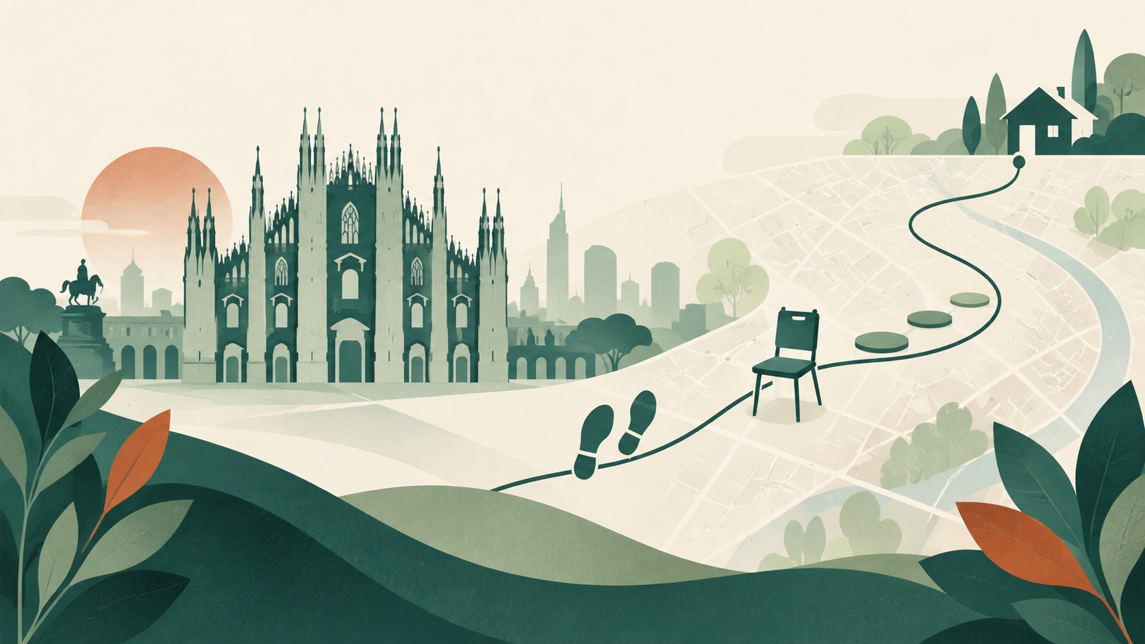 Grafica del territorio di Milano collegato alla fisioterapia a domicilio